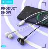 Celebrat Earphones �� ��������� D13, USB-C, 1.2m, ����� - (D13-WH)