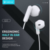 Celebrat Earphones �� ��������� G23, 3.5mm, 1.2m, ����� - (G23-WH)