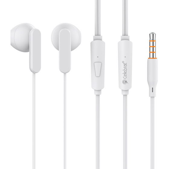 Celebrat Earphones �� ��������� G23, 3.5mm, 1.2m, ����� - (G23-WH)