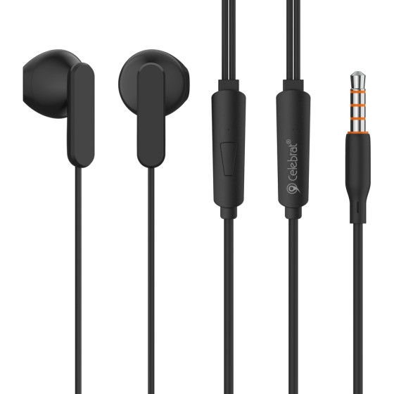 Celebrat Earphones �� ��������� G23, 3.5mm, 1.2m, ����� - (G23-BK)