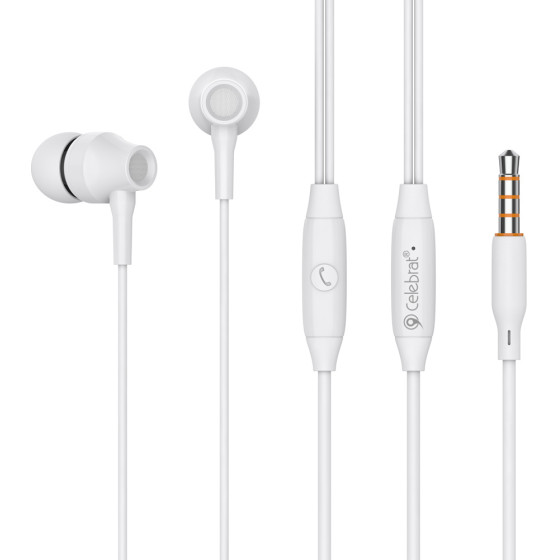 Celebrat Earphones �� ��������� G25, 3.5mm, 1.2m, ����� - (G25-WH)