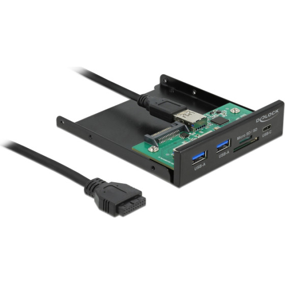 DeLock Front Panel 3.5'' �� USB-C, 2x Usb & SD/Micro Sd - (64058)