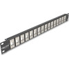 DeLock Keystone Patch Panel 19''/1U, 16x ports, ����� - (66758)