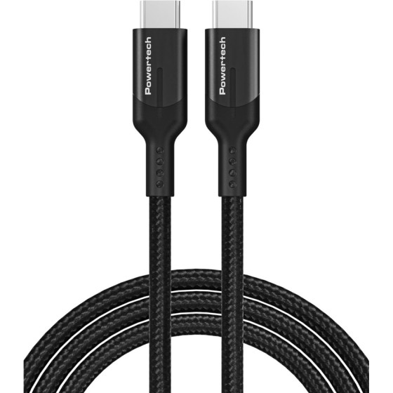 Powertech ������� USB-C Pd 60W, 10Gbps, copper, 1m, ����� - (PTR-0135)