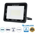 GloboStar Atlas �������������� ��������� Led 100W 12500lm 120� Ac 220-240V - ���������� IP67 - �27 x �4 x �21cm - ����� - ����� ����� 6000K - Lumileds Chips - Tuv Rheinland Certified - 5 Years Warranty - (61425)