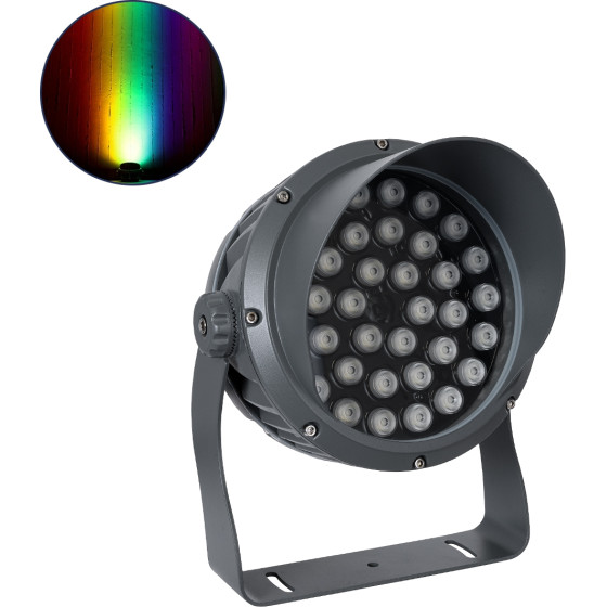GloboStar FLOOD-Dimo ��������� Wall Washer �� ������������� ������ ��� ������� ������� Led 54W 4590lm 10� Dc 24V ��������� IP67 �26 x �28 x �35cm Rgbw DMX512 - ���� ������� - 3 ������ ������� - (90745)