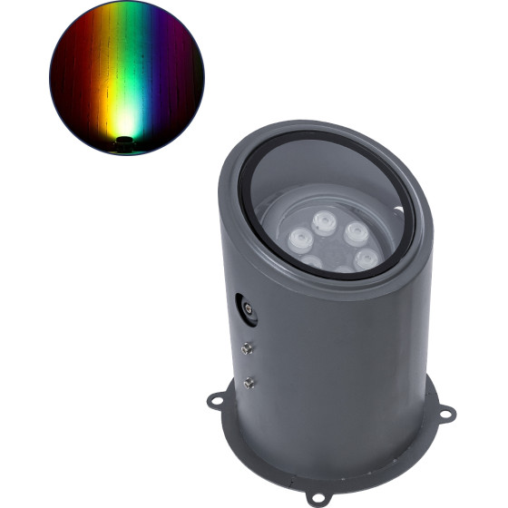 GloboStar FLOOD-Milo ���������� ��������� - ���� �������� Wall Washer ��� ������� ������� Led 12W 1020lm 10� Dc 24V ��������� IP67 �17 x �26cm Rgbw DMX512 - ���� ������� - 3 ������ ������� - (90736)