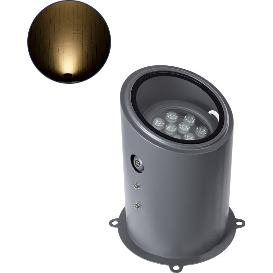 GloboStar FLOOD-Milo ���������� ��������� - ���� �������� Wall Washer ��� ������� ������� Led 12W 1080lm 10� Ac 220-240V ��������� IP67 �17 x �26cm ����� ����� 2700K - ���� ������� - 3 ������ ������� - (90734)
