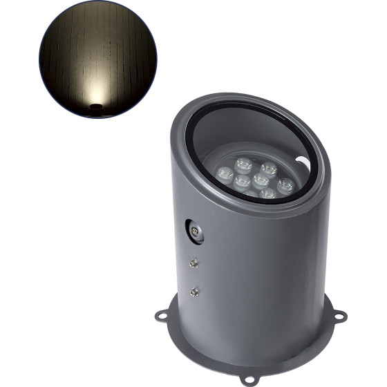GloboStar FLOOD-Milo ���������� ��������� - ���� �������� Wall Washer ��� ������� ������� Led 12W 1140lm 10� Ac 220-240V ��������� IP67 �17 x �26cm ������ ����� 4500K - ���� ������� - 3 ������ ������� - (90735)
