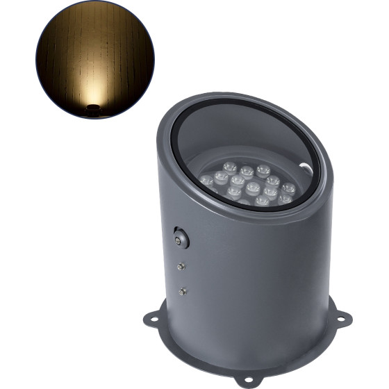 GloboStar FLOOD-Milo ���������� ��������� - ���� �������� Wall Washer ��� ������� ������� Led 24W 2160lm 10� Ac 220-240V ��������� IP67 �22 x �30cm ����� ����� 2700K - ���� ������� - 3 ������ ������� - (90737)