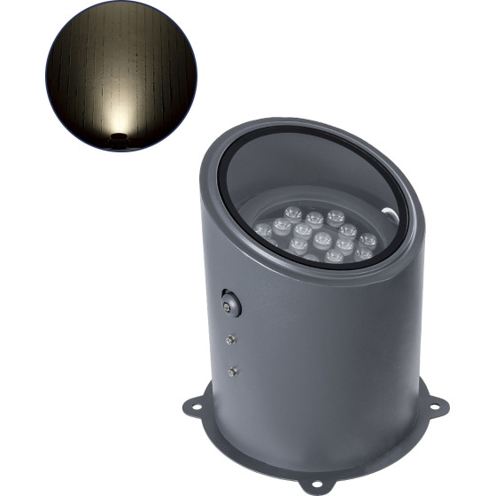 GloboStar FLOOD-Milo ���������� ��������� - ���� �������� Wall Washer ��� ������� ������� Led 24W 2280lm 10� Ac 220-240V ��������� IP67 �22 x �30cm ������ ����� 4500K - ���� ������� - 3 ������ ������� - (90738)
