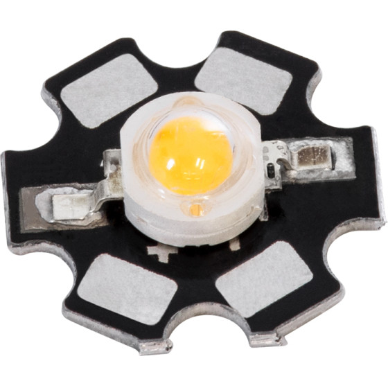 GloboStar High Power Star Led - ������ ������ Star Led 5W Dc 3.2V ����� ����� 2700K �2 x �0.6cm - 2 ������ ������� - (73745)