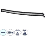 GloboStar Jeep & Forklift Led Curved Bar - ����� �������� Curved ��� ������� - Jeep & ���������� - ����� Led 288W Dc 10-30V ��������� IP65 ����� ����� 6000K �128 x �8 x �8cm - (85473)
