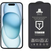 Idol 1991 Tempered Glass Iphone 15 6.1'' 9H 0.25mm Titanium Semi Curved Full Glue BLACK