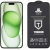 Idol 1991 Tempered Glass Iphone 15 Plus 6.7'' 9H 0.25mm Titanium Semi Curved Full Glue BLACK