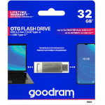 GoodRAM Otg Flash Drive USB3.2 GEN1 32GB & TYPE-C Silver - (ODA3-0320S0R11)