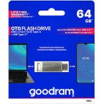 GoodRAM Otg Flash Drive USB3.2 GEN1 64GB & TYPE-C Silver - (ODA3-0640S0R11)