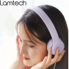 Lamtech Extra Bass Stereo Headphones With Mic Purple - (LAM113737)