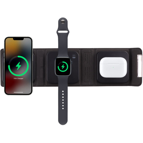 NSP N19 Wireless Charger 3 In 1 Magsafe 15W (Phone 15W/Smartwatch 5W/Bluetooth 3W) USB-C 1m BLACK