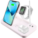 NSP N21 Wireless Charger 4 In 1 (Phone 15W/Smartwatch 2W/Bluetooth 3W/Apple Pencil 1W) USB-C 1m WHITE