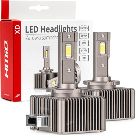 AMiO ������ Led �� ������ D1S/D1R 9-16V 70W 6.500K 8600lm Xd Series - 2 ���. - (03310)