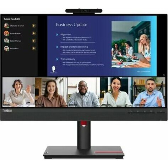 Lenovo Monitor Thinkvision T24v-30 23.8'' Fhd IPS, Slim Bezel, HDMI, Display Port, VGA, Height adjustable, Webcam, Speakers, 3YEarsw - (63D8MAT3EU)