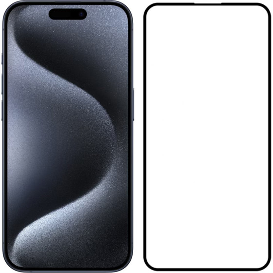 Powertech Tempered Glass 5D ��� Iphone 15 Pro, Full Glue - (TGC-0659)
