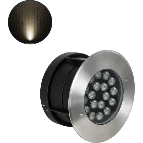 GloboStar UNDERGROUND-Sina ������� ��������� ���� ������� Led 18W 1620lm 15� Dc 24V ��������� IP68 �20 x �11cm ����� ����� 2700K - ���������� ������ - 3 ������ ������� - (90571)