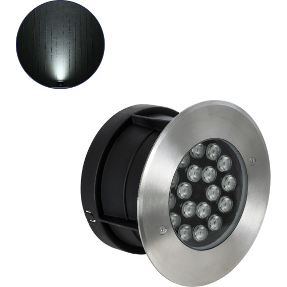 GloboStar UNDERGROUND-Sina ������� ��������� ���� ������� Led 18W 1710lm 15� Dc 24V ��������� IP68 �20 x �11cm ������ ����� 4500K - ���������� ������ - 3 ������ ������� - (90572)