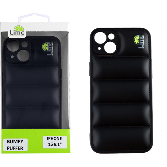 Lime Successories Lime ���� Iphone 15 6.1'' Bumpy Puffer Tpu Full Camera Protection BLACK