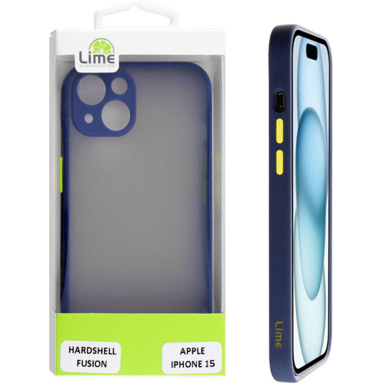 Lime Successories Lime ���� Iphone 15 6.1'' Hardshell Fusion Full Camera Protection Blue With Yellow KEYS