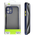 Lime Successories Lime ���� Iphone 15 Pro 6.1'' Hardshell Fusion Full Camera Protection Blue With Yellow KEYS