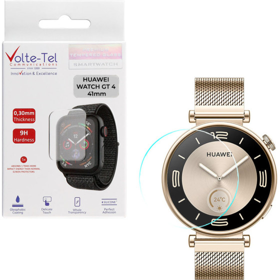 Volte-Tel Tempered Glass Huawei Watch Gt 4 41mm 1.32'' 9H 0.30mm 2.5D Full Glue Full COVER