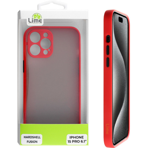 Lime Successories Lime ���� Iphone 15 Pro 6.1'' Hardshell Fusion Full Camera Protection Red With Black KEYS