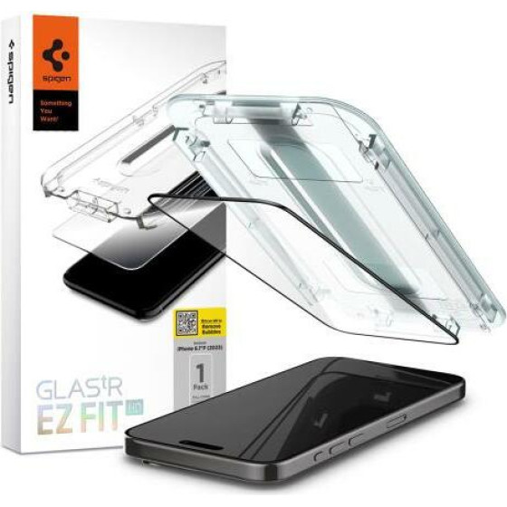 Tempered Glass Full Face Spigen Glas.Tr EZ-Fit Apple Iphone 15 Pro ����� - (AGL06899)