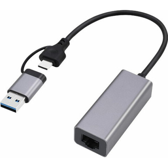 Cablexpert USB3.1+Typec Gigabit Network Adapter Space Grey - (A-USB3AC-LAN-01)