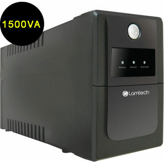 Lamtech Ups With Avr 1500V ,Cpu 2x12V9AH,4 Schuko Socket - (LAM113867)