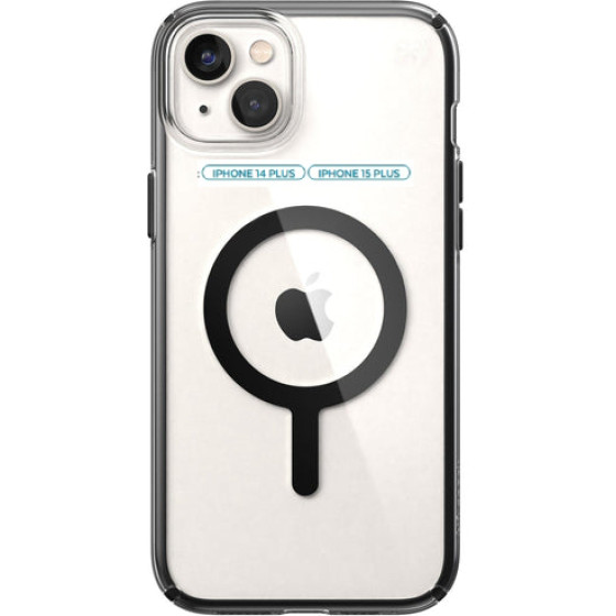 Speck (150125-5905) Iphone 15 Plus Magsafe Case, Presidio Clear With Impact Geometry (Clear / Black)