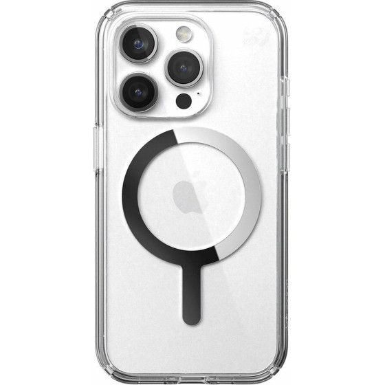 Speck (150559-3240) Iphone 15 Pro Magsafe Case, Presidio Clear (Clear/Clear/Chrome Finish/Sereve Silver)
