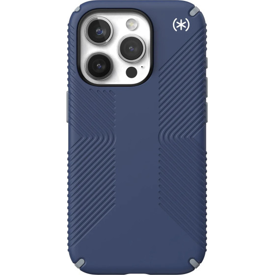 Speck (150563-3206) Iphone 15 Pro Magsafe Case, Presidio2 Grip (Coastal Blue/Dustgrey/White)