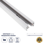 GloboStar 2L-Eurotrack ���������� ���� 2 �������� ��� ���� ����� Led Ac 220-240V IP20 �100 x �3.4 x �2cm - Eurotrack System 1L+1N - ��������� - ����� - 1 ����� - 5 ������ ������� - (60902)