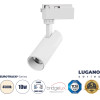 GloboStar Lugano ���������� ��������� ���� ����� Led 10W 1250lm 36� Acrylic Hq Lens Ac 220-240V IP20 �4.5 x �19cm ������ ����� 4500K - Eurotrack System 1L+1N - ����� - Bridgelux Chip - Tuv Certified Driver - 5 ������ ������� - (60801)