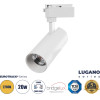 GloboStar Lugano ���������� ��������� ���� ����� Led 20W 2400lm 36� Acrylic Hq Lens Ac 220-240V IP20 �6.5 x �22cm ����� ����� 2700K - Eurotrack System 1L+1N - ����� - Bridgelux Chip - Tuv Certified Driver - 5 ������ ������� - (60808)