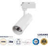 GloboStar Lugano ���������� ��������� ���� ����� Led 20W 2500lm 36� Acrylic Hq Lens Ac 220-240V IP20 �6.5 x �22cm ������ ����� 4500K - Eurotrack System 1L+1N - ����� - Bridgelux Chip - Tuv Certified Driver - 5 ������ ������� - (60807)