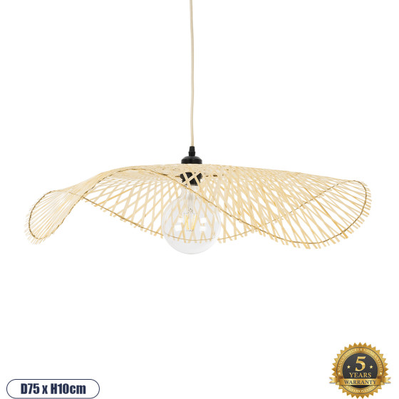 GloboStar Melemele Boho �������� ��������� ������ �������� 1 x E27 AC220-240V IP20 - �75 x �10cm - ���� ������ ������� ������ - 5 ������ ������� - (01841)