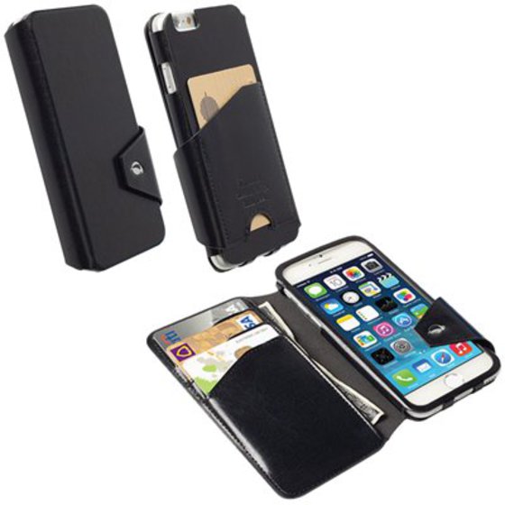 ���� IPHONE 6S/6 4.7 LEATHER WALLET FLIP KALMAR BLACK KRUSELL