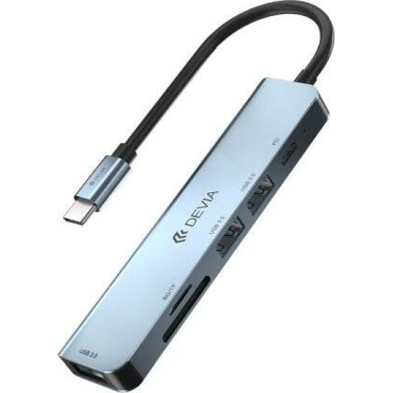 Hub Usb C Devia EC135 5 �� 1 (Updated) �� Card Reader Leopard Pd ������ ����
