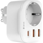 ��������� Devia WW09-F-Pd Auto Power 1AC & 3 ����� Usb (2x Usb A, 1x Usb C) Pd Qc 20W Smart �����