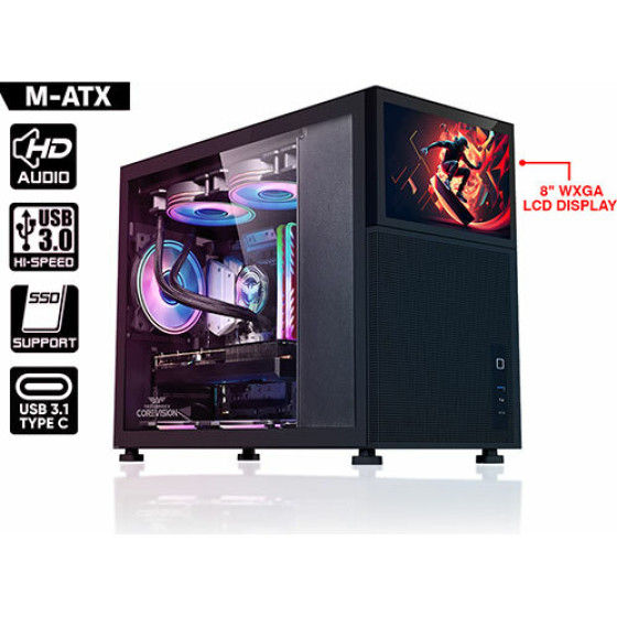Armaggeddon Gaming Pc Case Matx Tessaraxx Corevision Black - (COREVISIONB)
