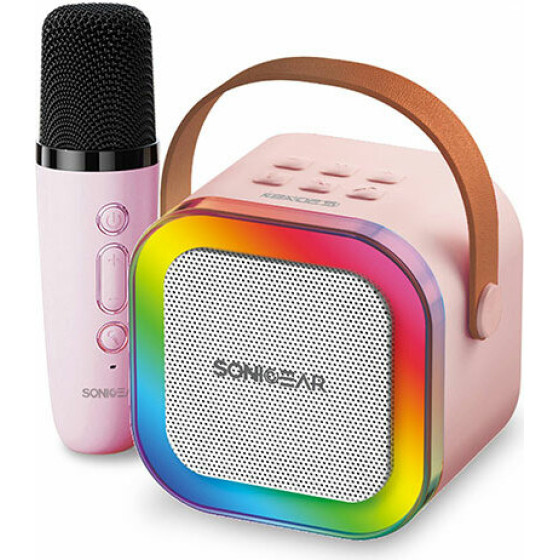 Sonic Gears Sonicgear Iox K200 Bluetooth 5.1 Home Karaoke Portable Speaker With Wireless Mic Pink - (IOXK200P)